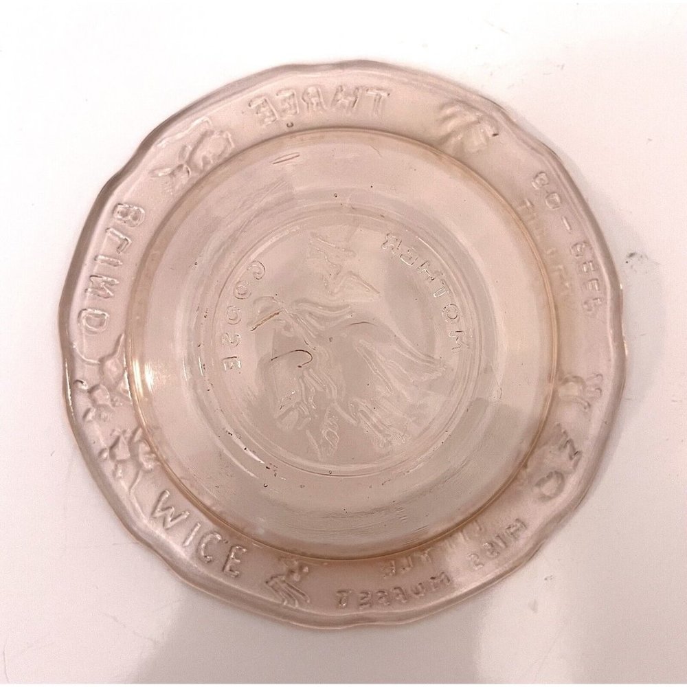 Tiara Indiana Glass Mother Goose Nursery Rhyme Child's Bowl